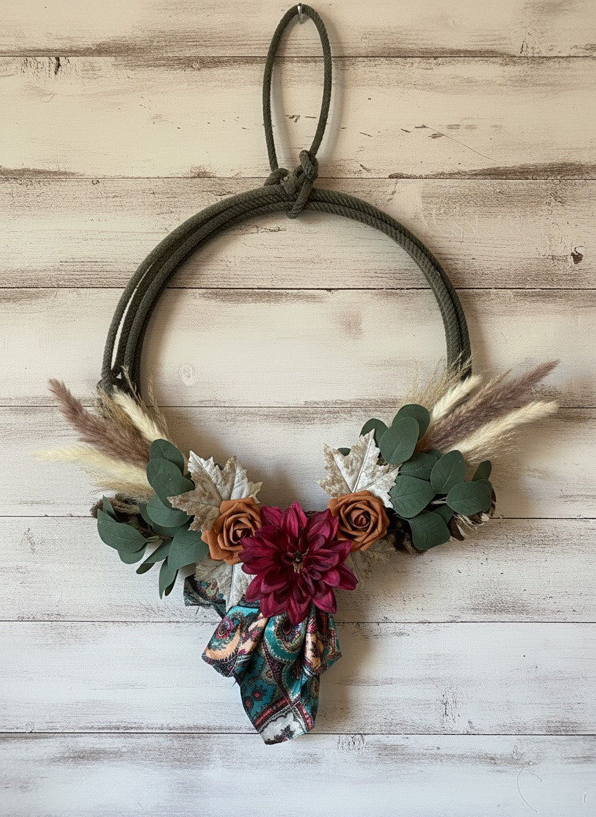 Handmade Western Lariat Rope Wreath