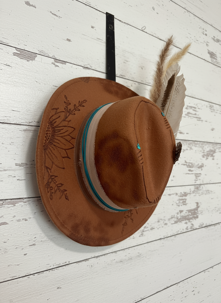 “Presley” Rustic Hand-Burnt & Designed Hat