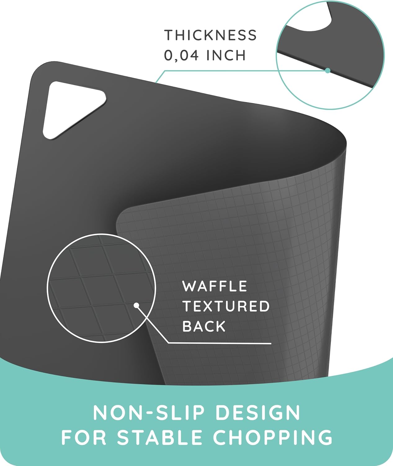 Flexible Cutting Mats Set of 3, Gray