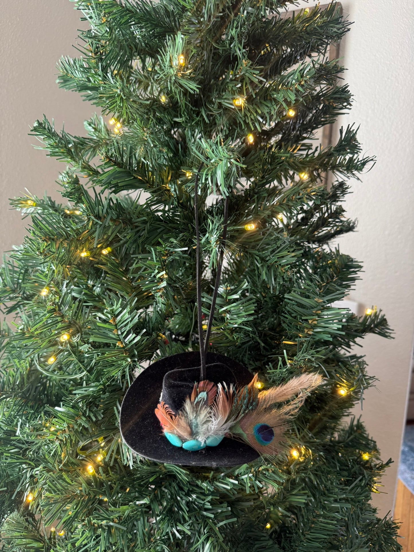 Mini Black Western Cowboy Hat Ornament
