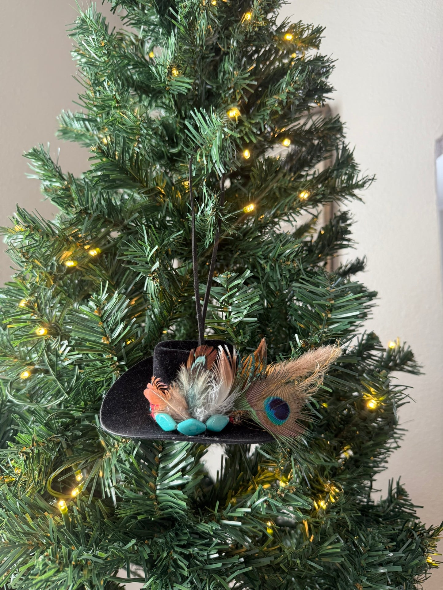 Mini Black Western Cowboy Hat Ornament