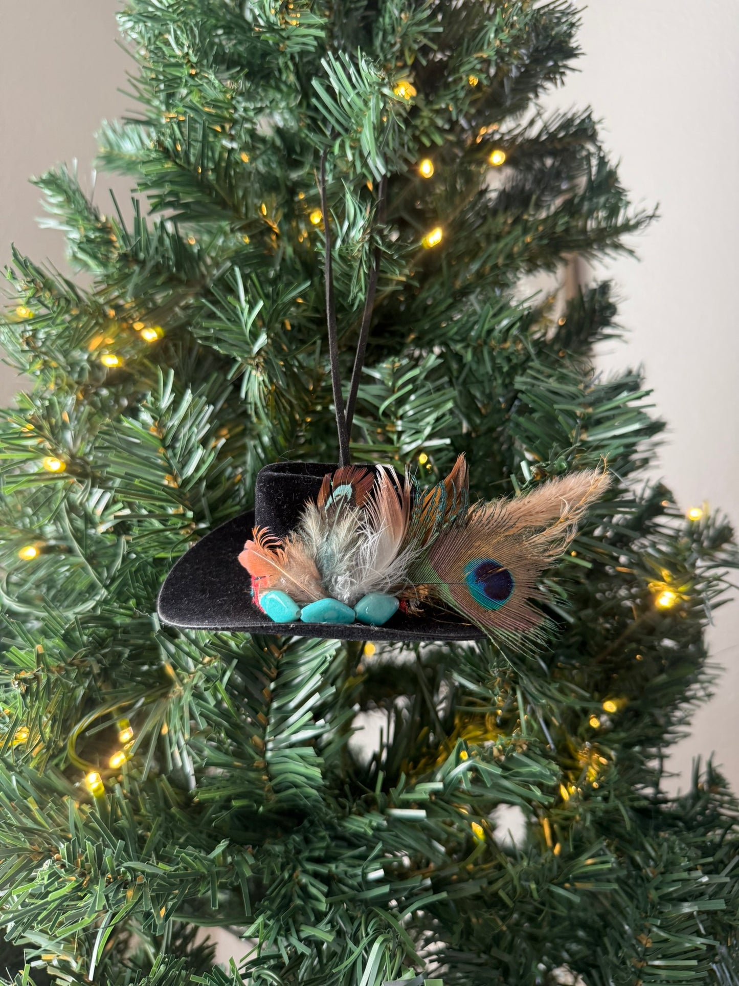 Mini Black Western Cowboy Hat Ornament