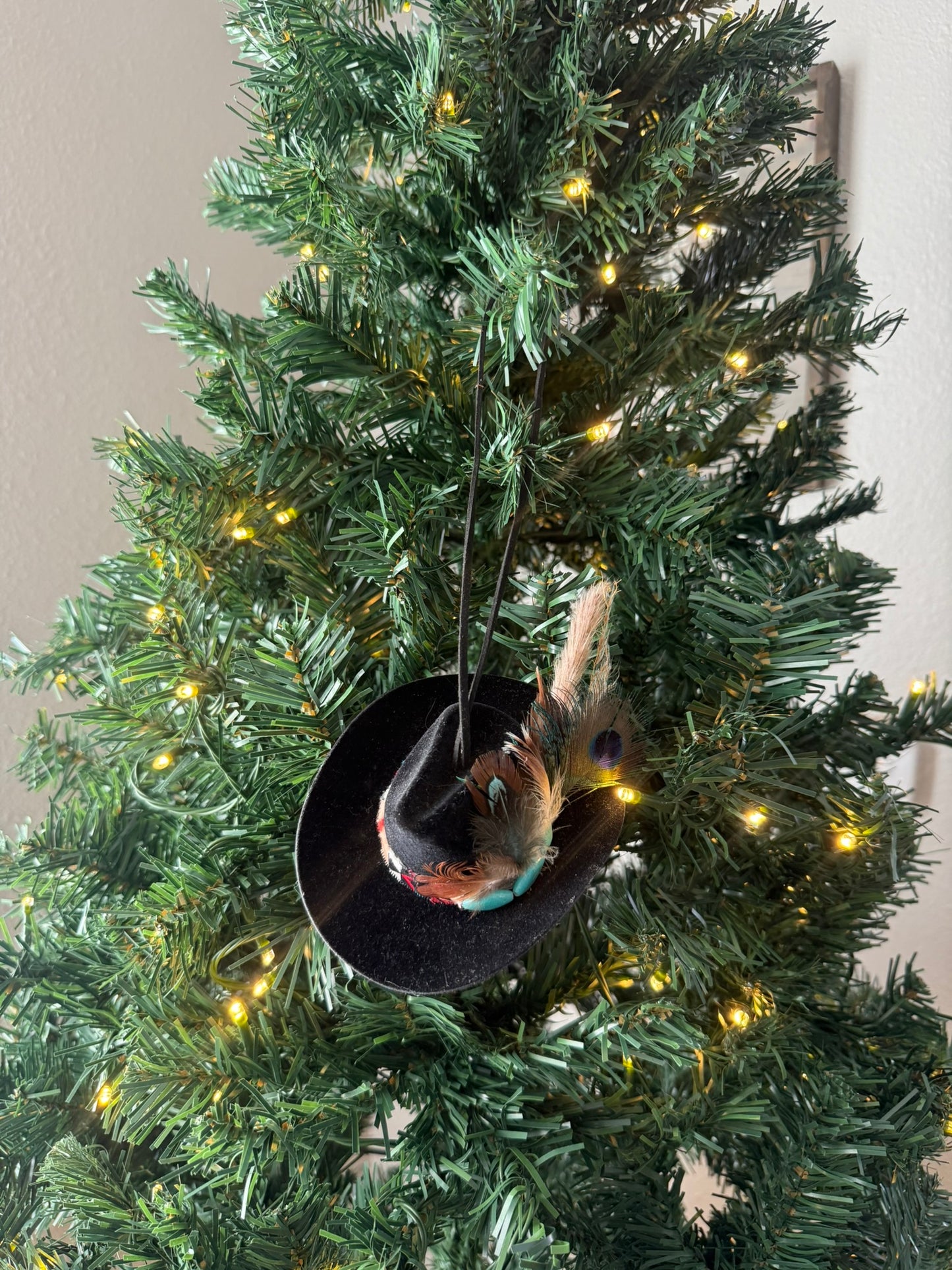 Mini Black Western Cowboy Hat Ornament