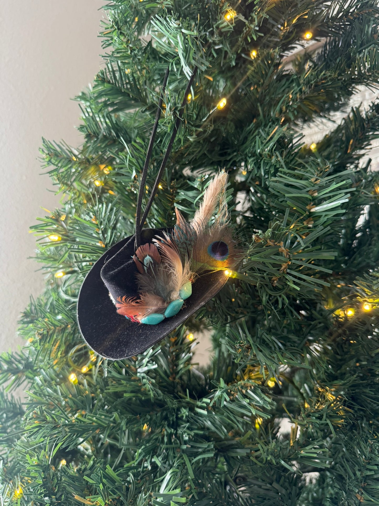 Mini Black Western Cowboy Hat Ornament