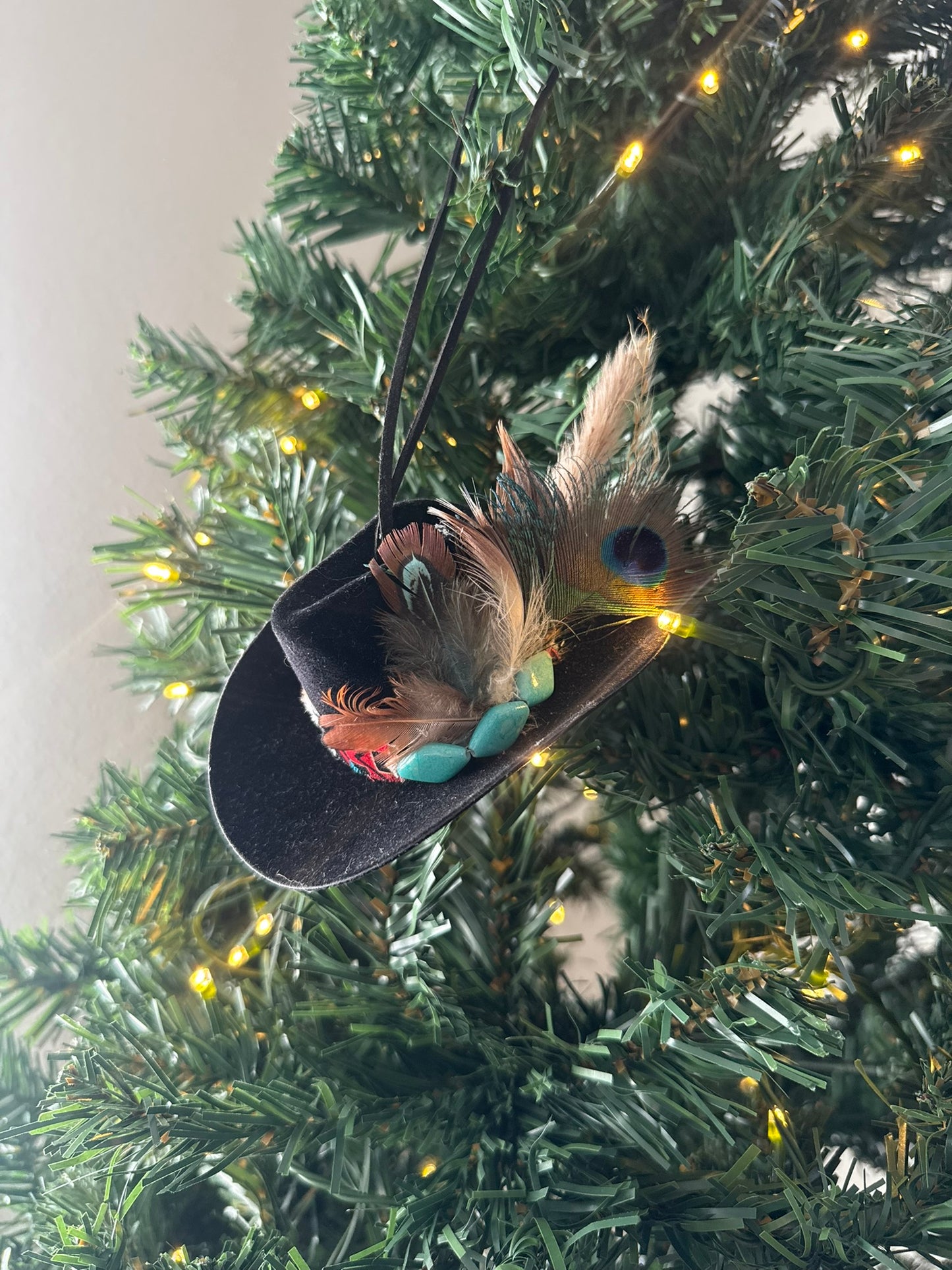 Mini Black Western Cowboy Hat Ornament