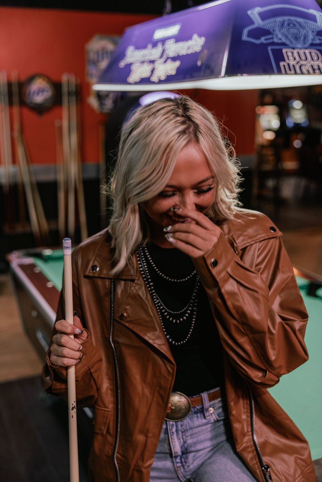 Faux Leather Moto Jacket - medium remains