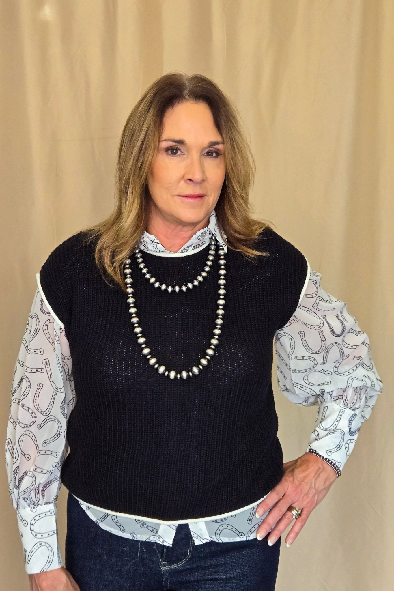 Horseshoe Print Blouse