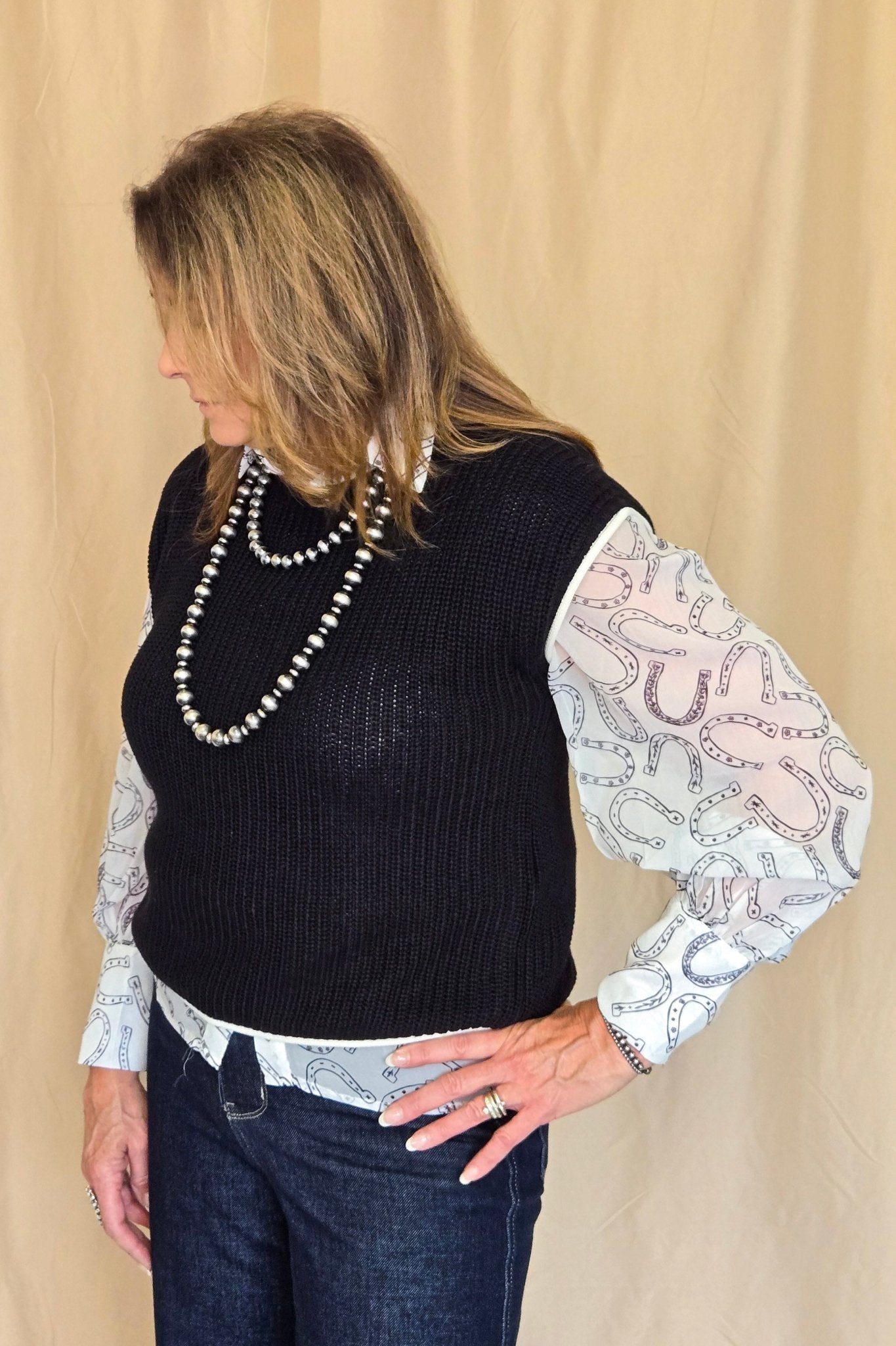 Horseshoe Print Blouse