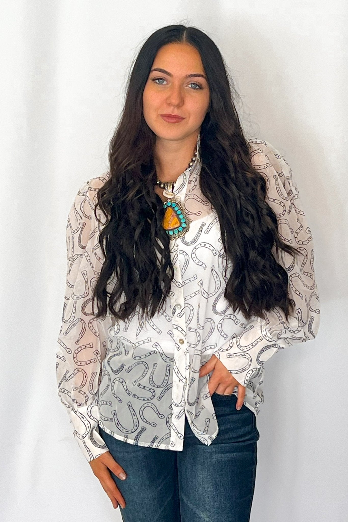 Horseshoe Print Blouse
