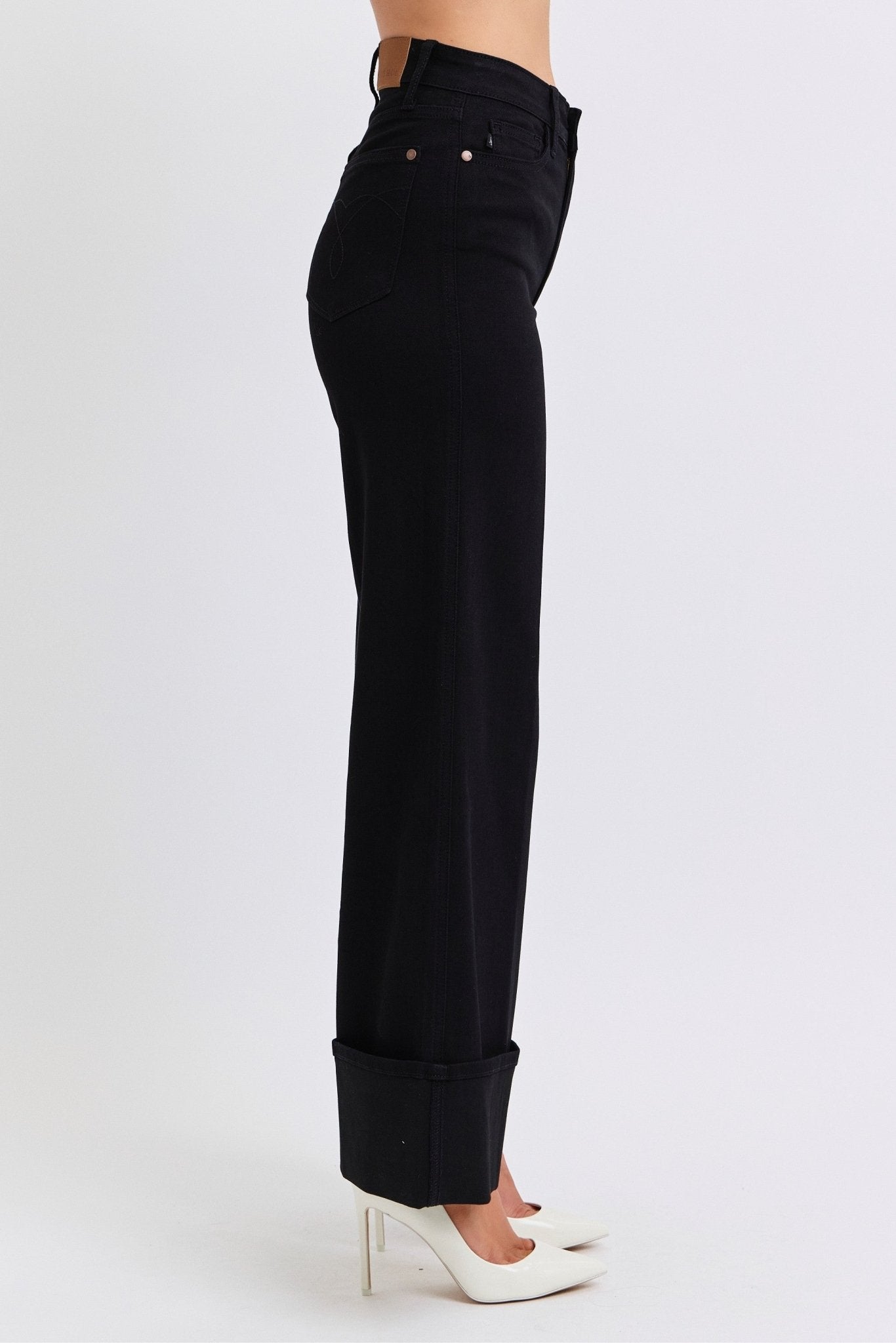 Judy Blue Black Retro Wide Cuffed Leg Jean - size 5 and 9 remains