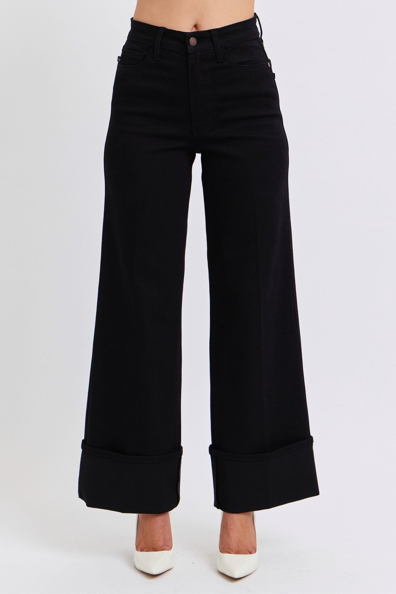 Judy Blue Black Retro Wide Cuffed Leg Jean - size 5 and 9 remains