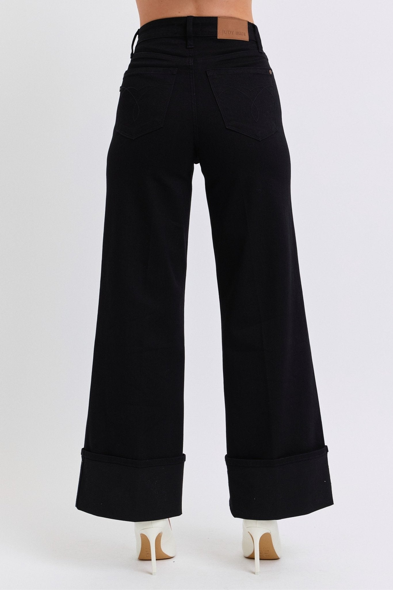 Judy Blue Black Retro Wide Cuffed Leg Jean - size 5 and 9 remains